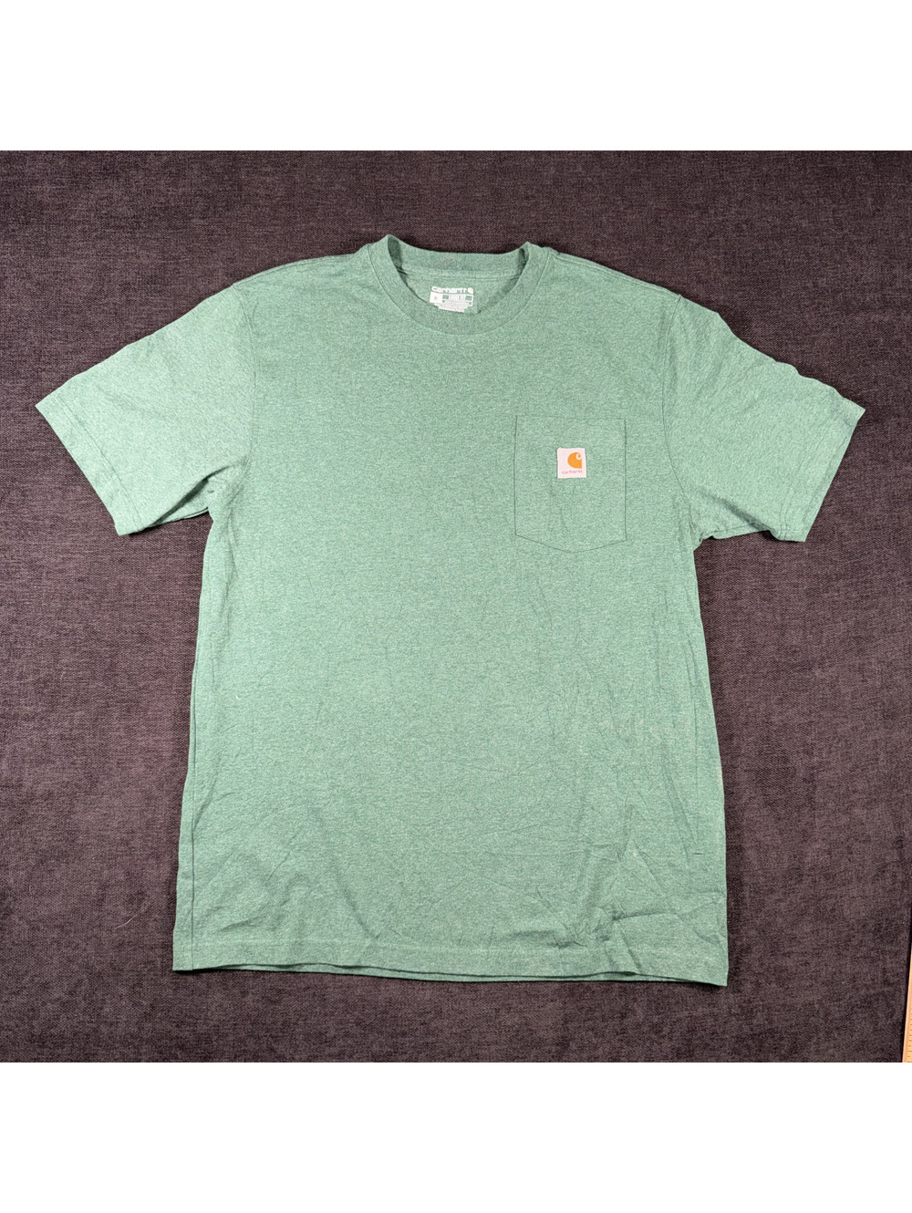 Carhartt Loose Fit Green Heathered Pocket T-Shirt Medium